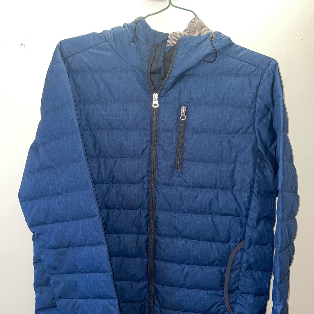 Prana Down Jacket Hooded - Men’s Medium - Navy Blue